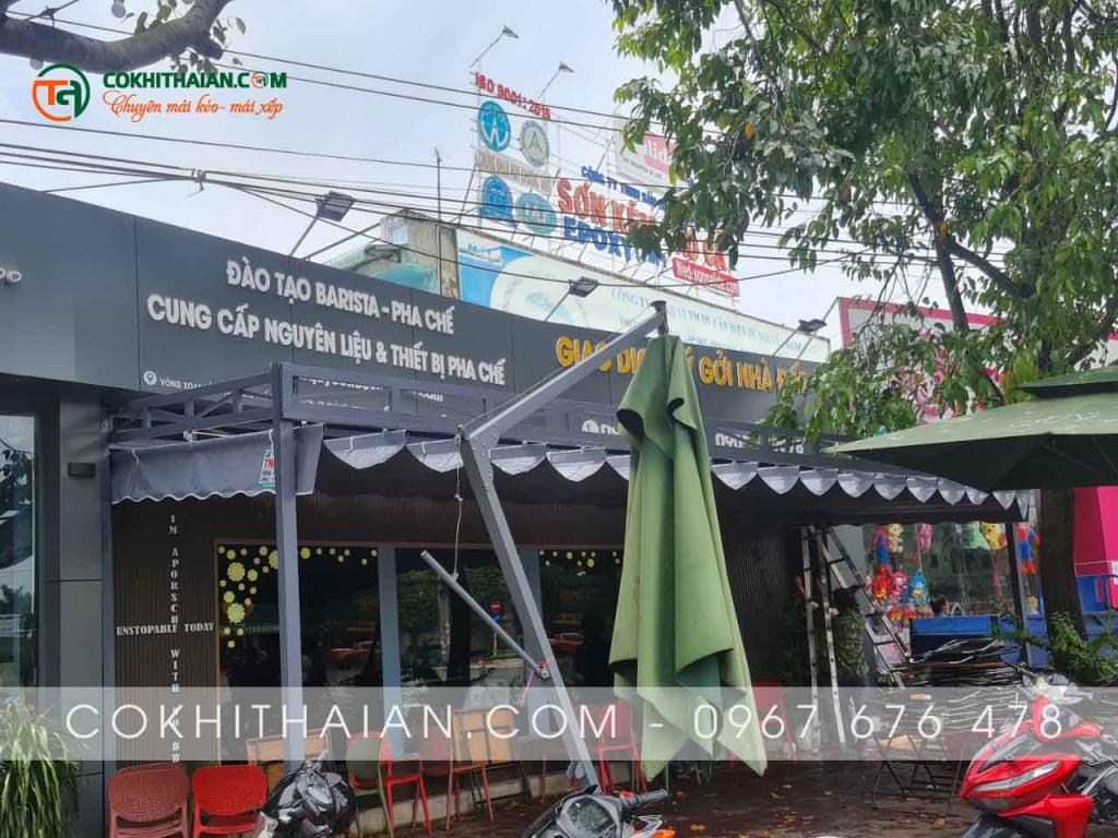 Lắp đặt mái che quán cafe nhà hàng tại Long Thành Đồng Nai